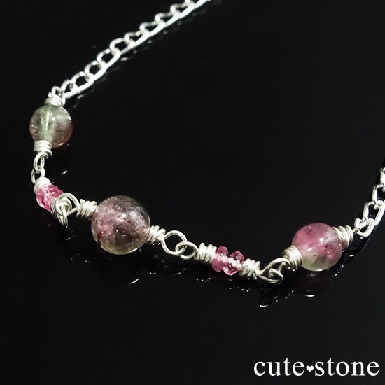 【pure】バイカラートルマリン ピンクスピネルのブレスレットの写真4 cute stone