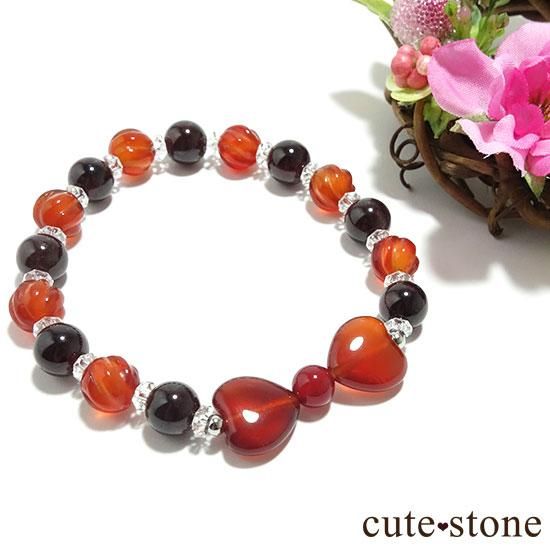 Red ribbon】 - cute stone - レッドアゲート カーネリアン