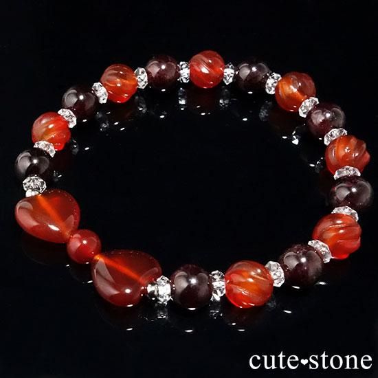 Red ribbon】 - cute stone - レッドアゲート カーネリアン