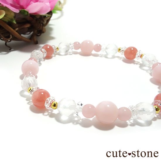 【Special Love】インカローズ ピンクオパール ミルキークォーツ グァバクォーツ 水晶のブレスレットの写真0 cute stone