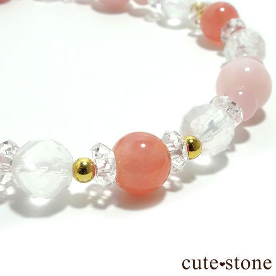 【Special Love】インカローズ ピンクオパール ミルキークォーツ グァバクォーツ 水晶のブレスレットの写真2 cute stone