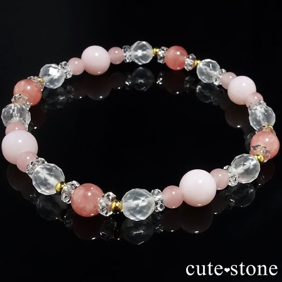 【Special Love】インカローズ ピンクオパール ミルキークォーツ グァバクォーツ 水晶のブレスレットの写真5 cute stone