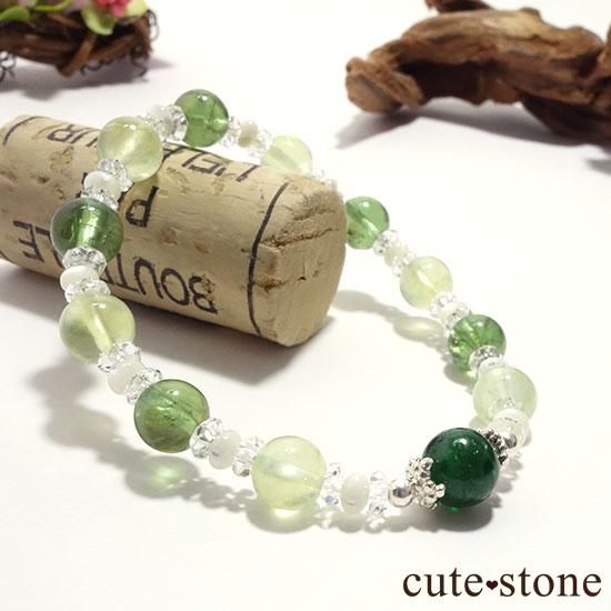 【Treasure of Dryad】クロムダイオプサイト プレナイト グリーンアパタイトのブレスレットの写真4 cute stone