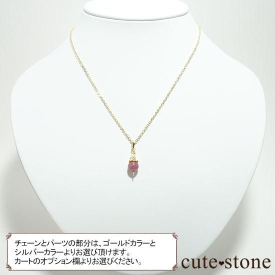 【Birthday Necklace 7月】 ルビーと水晶で作った誕生石ネックレスの写真5 cute stone