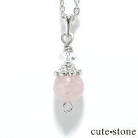 【Birthday Necklace １０月】 ピンクトルマリンと水晶で作った誕生石ネックレスの画像