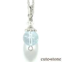 【Birthday Necklace １１月】 ブルートパーズと水晶で作った誕生石ネックレスの画像
