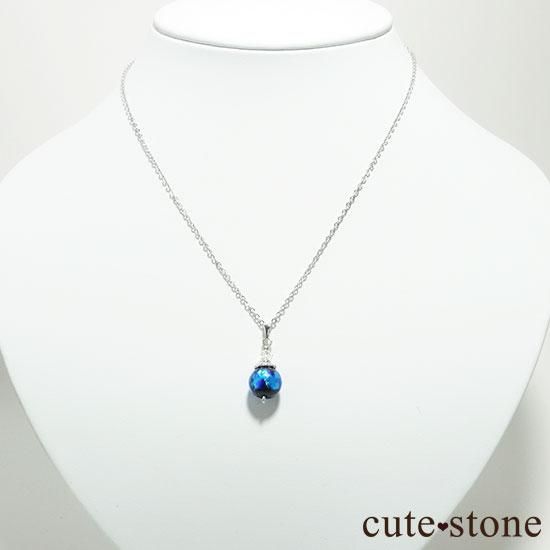 ホタルガラスと天然水晶のネックレス - cute stone -