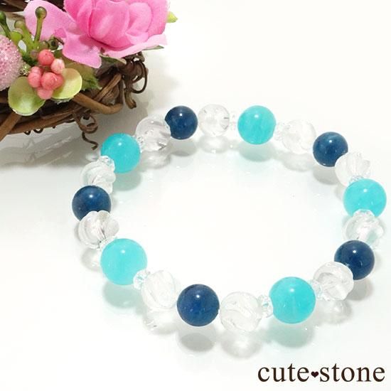 【Horizon】 アイスアマゾナイト ブルーアパタイト 水晶のブレスレットの写真3 cute stone