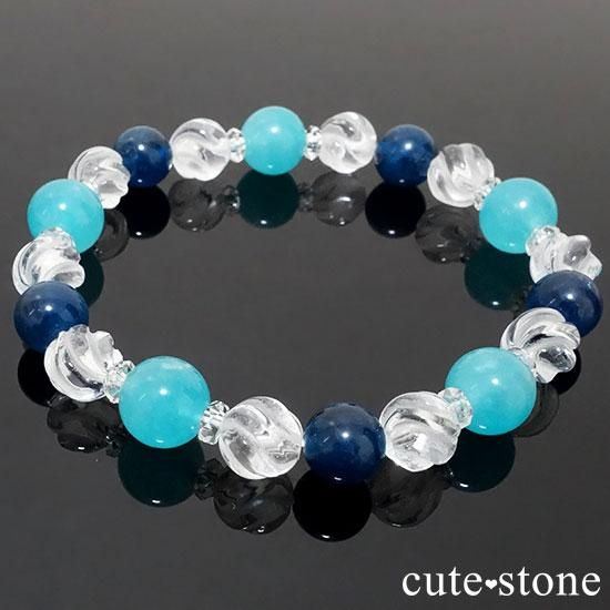【Horizon】 アイスアマゾナイト ブルーアパタイト 水晶のブレスレットの写真5 cute stone