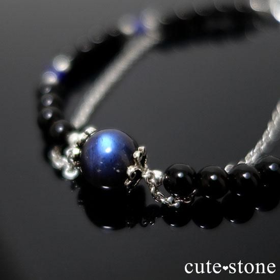 【蒼の夜空】ブラックラブラドライト モリオン ラピスラズリのブレスレットの写真0 cute stone