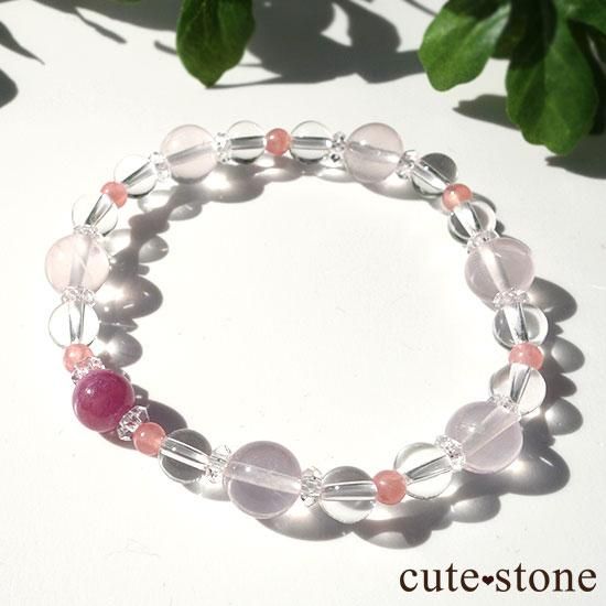 【春の訪れ】ルビー インカローズ スターローズクォーツ のブレスレットの写真2 cute stone