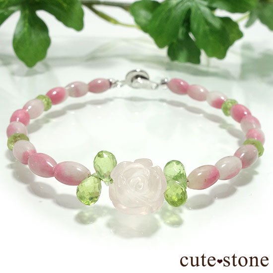 春にピッタリな可愛らしい薔薇デザインのブレスレット【薔薇の花輪】 - cute stone -