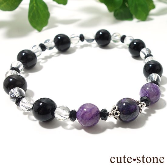 【Purple illusion】スギライト チャロアイト モリオン スティブナイトインクォーツのブレスレットの写真5 cute stone