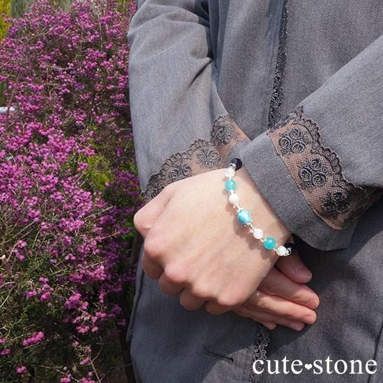 【Treasure of Mermaid】ラリマー スターアイオライト アイスアマゾナイト 水晶 マザーオブパールのブレスレットの写真7 cute stone