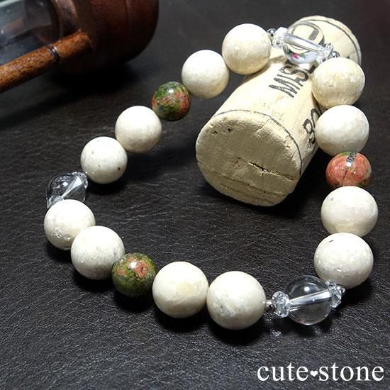 【Ivory Boy】リバーストーン ユナカイト 水晶のブレスレットの写真3 cute stone