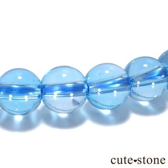 【1/2売り対象】ブルートパーズ AAAA ラウンド5.5mm シンプルブレスレットの写真2 cute stone