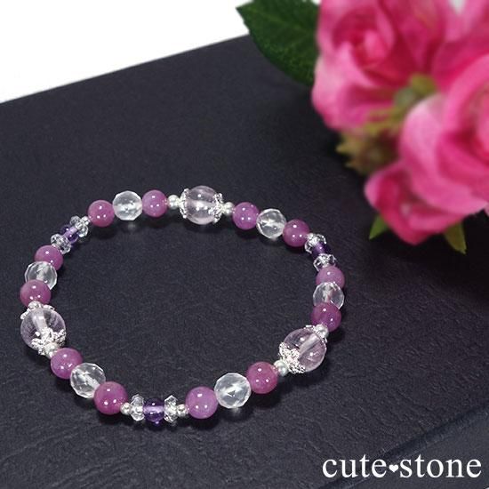 【天姿国色】クンツァイト ピンクサファイア アメジスト ミルキークォーツのブレスレットの写真4 cute stone