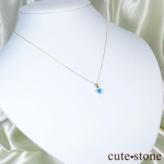 ターコイズのハート K18製のペンダントトップの写真1 cute stone