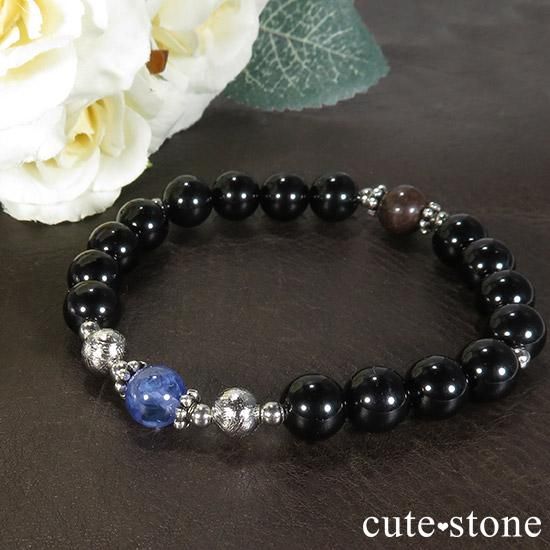 【Cosmo bracelet】 タンザナイト ムオニナルスタ サハラNWA869 テクタイトのメンズブレスレットの写真5 cute stone