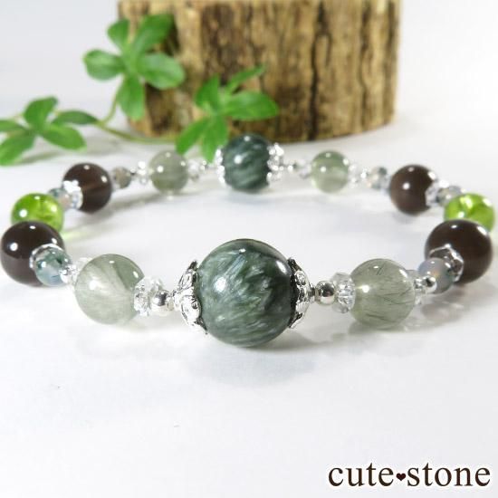 セラフィナイト アクチノライトインクォーツ ペリドットの