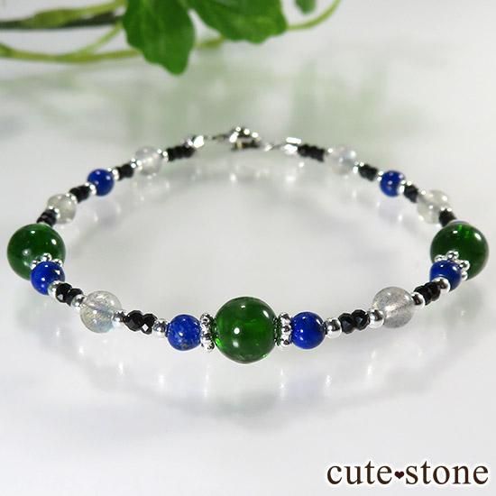 【The Earth】クロムダイオプサイト ラピスラズリ ラブラドライト ブラックスピネルのブレスレットの写真0 cute stone