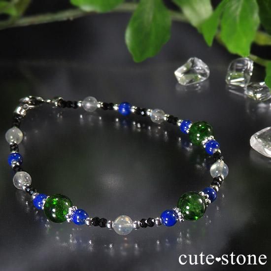 【The Earth】クロムダイオプサイト ラピスラズリ ラブラドライト ブラックスピネルのブレスレットの写真3 cute stone