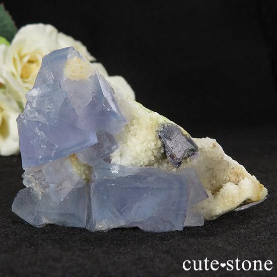 ニューメキシコ州 ブルーフローライト(蛍石)&ガレナの原石 121gの写真0 cute stone