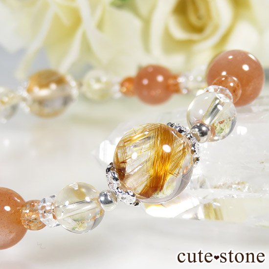 【太陽のかけら】 オレンジゴールドルチル ヘリオドール オレンジムーンストーン サンストーン シトリンのブレスレットの写真0 cute stone