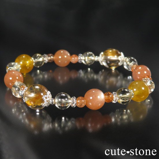 【太陽のかけら】 オレンジゴールドルチル ヘリオドール オレンジムーンストーン サンストーン シトリンのブレスレットの写真5 cute stone