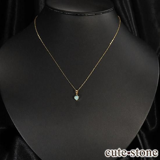 オパールのハート K18製のペンダントトップの写真3 cute stone