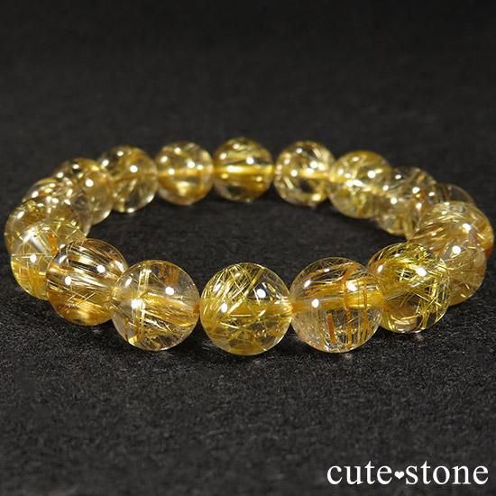 ゴールドルチルインクォーツ AAA+ シンプルブレスレット 10mmの写真3 cute stone