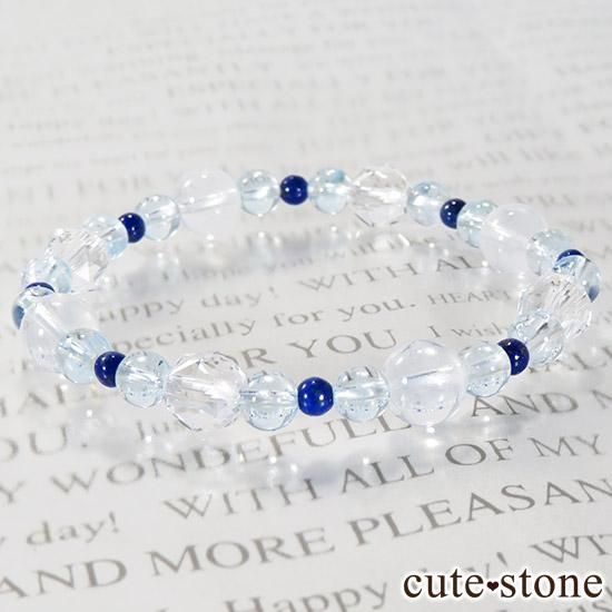 【water magic】 K2ムーンクォーツ ブルートパーズ ラピスラズリ 水晶のブレスレットの写真3 cute stone