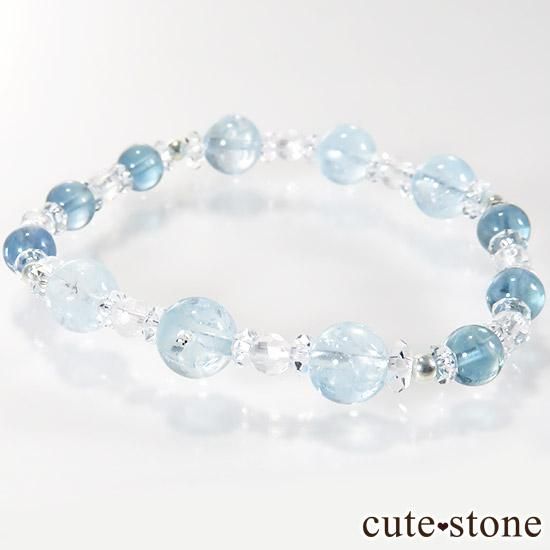アクアマリン & キラキラフローライト 天然石ブレスレット No.3 アクアマリン & キラキラフローライト 天然石ブレスレット No.3