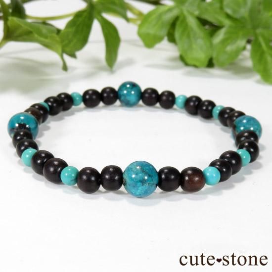 【Tropical】 クリソコラ ターコイズ エボニーのブレスレットの写真0 cute stone
