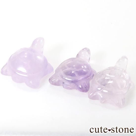 【3個セット】 アメジストの亀さんビーズの写真0 cute stone