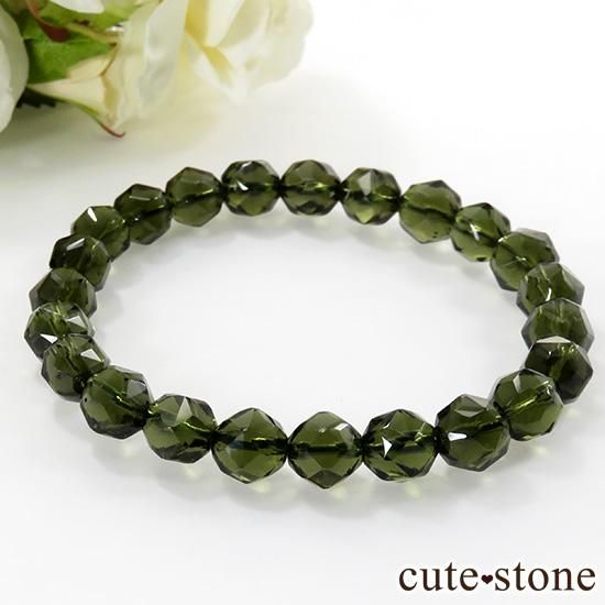モルダバイト AAAAA スターカットのシンプルブレスレット 7〜8mmの写真0 cute stone
