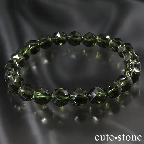 モルダバイト AAAAA スターカットのシンプルブレスレット 7〜8mmの写真4 cute stone