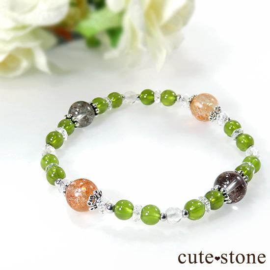 グリーンガーネット×サンストーン×リバーストーン　14KGF ブレスレット グリーンガーネット×サンストーン×リバーストーン 14KGF