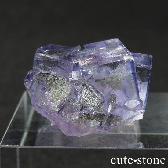 ヤオガンシャン産 フローライト(蛍石) ＆水晶の共生標本 8.5g - cute