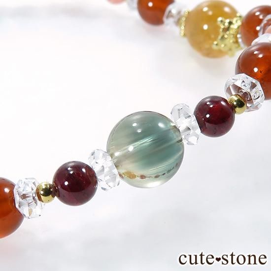 【Autumn Festa】 インペリアルトパーズ アンデシン インカローズ ヘソナイト ガーネットのブレスレットの写真3 cute stone
