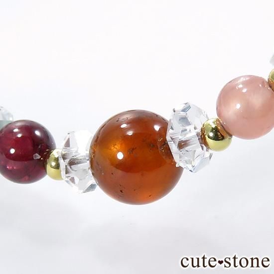 【Autumn Festa】 インペリアルトパーズ アンデシン インカローズ ヘソナイト ガーネットのブレスレットの写真5 cute stone