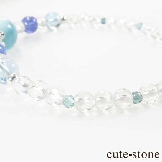 ラリマーハート　アクアマリンデザインブレスレット アクアマリン ハート ラピスラズリ デザイン 天然石