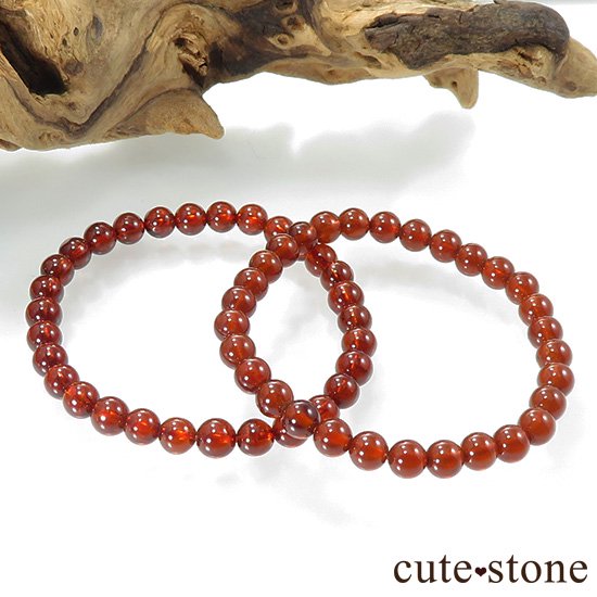 【1/2売り対象】ヘソナイト(オレンジガーネット) AAA のシンプルブレスレット 5.5mmの写真0 cute stone