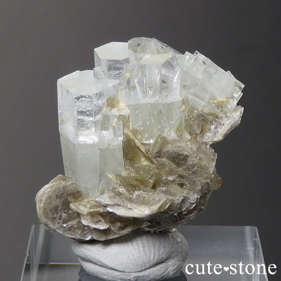 パキスタン産 アクアマリンの母岩付き結晶（原石）7.1g - cute stone -