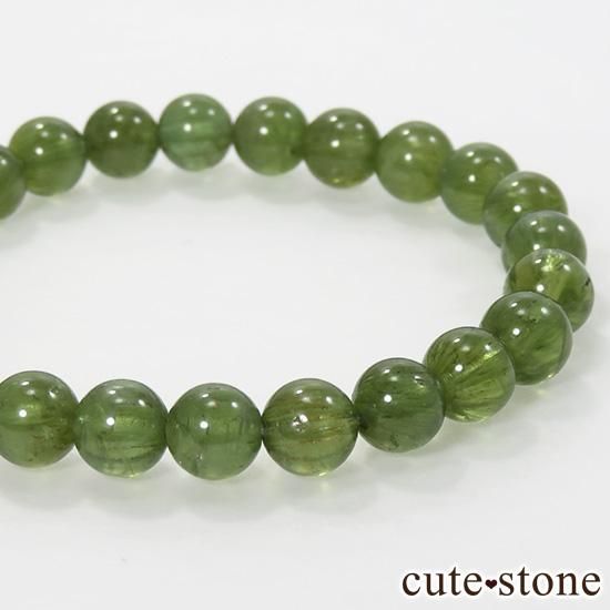 グリーンアパタイトのシンプルブレスレット 7.5mmの写真1 cute stone