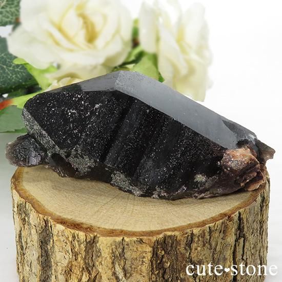 山東省産 モリオン(黒水晶)のシングルポイント（原石）88g - cute stone -