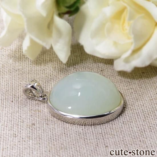 グリーンオパールのsilver925製 オーバル型ペンダントトップ No.1の写真1 cute stone