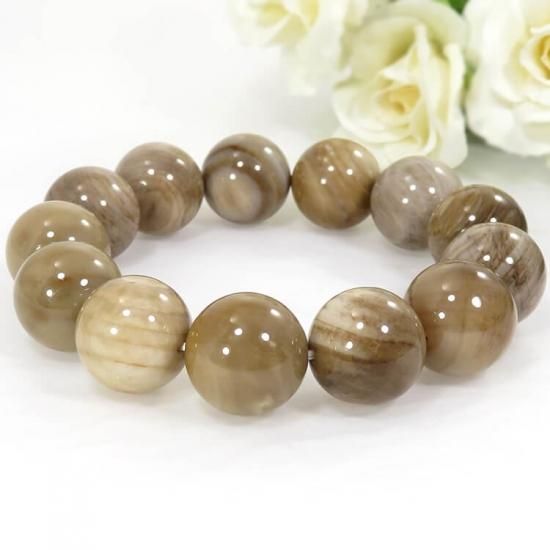 ペトリファイドウッド（珪化木）のブレスレット 15.5-16mm - cute stone -