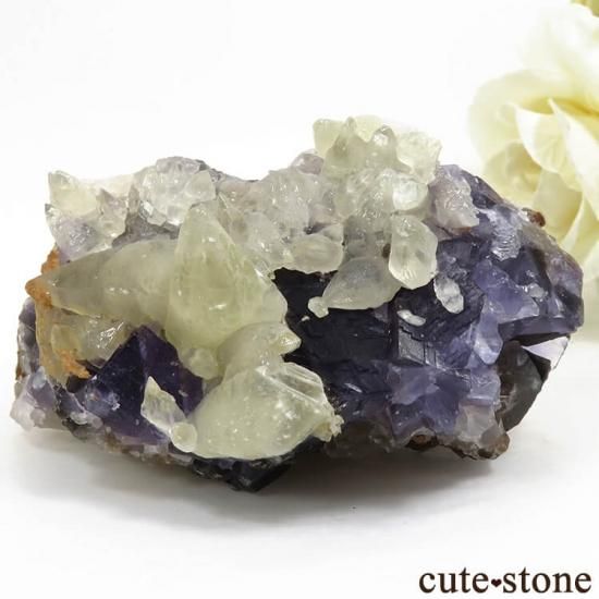 パキスタン バローチスターン州産 パープルブルーフローライト＆カルサイトの原石 155g - cute stone -