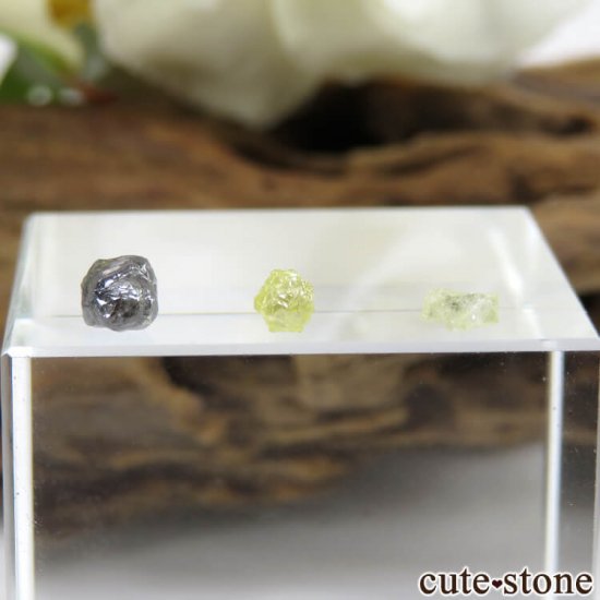 ザンビア産 ダイヤモンドの原石 3点セット No.1 - cute stone -